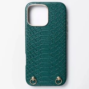 NWT Hello Lux iPhone 16 Pro Max Phone Case - Green Croc Wrapped